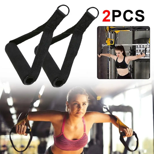 Nylon Tricep Rope Cable Handles: Gym Machine Attachment Set